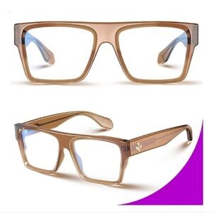 Square Full Rim Blue Light Blocking Glasses Eyewear Brown Frame